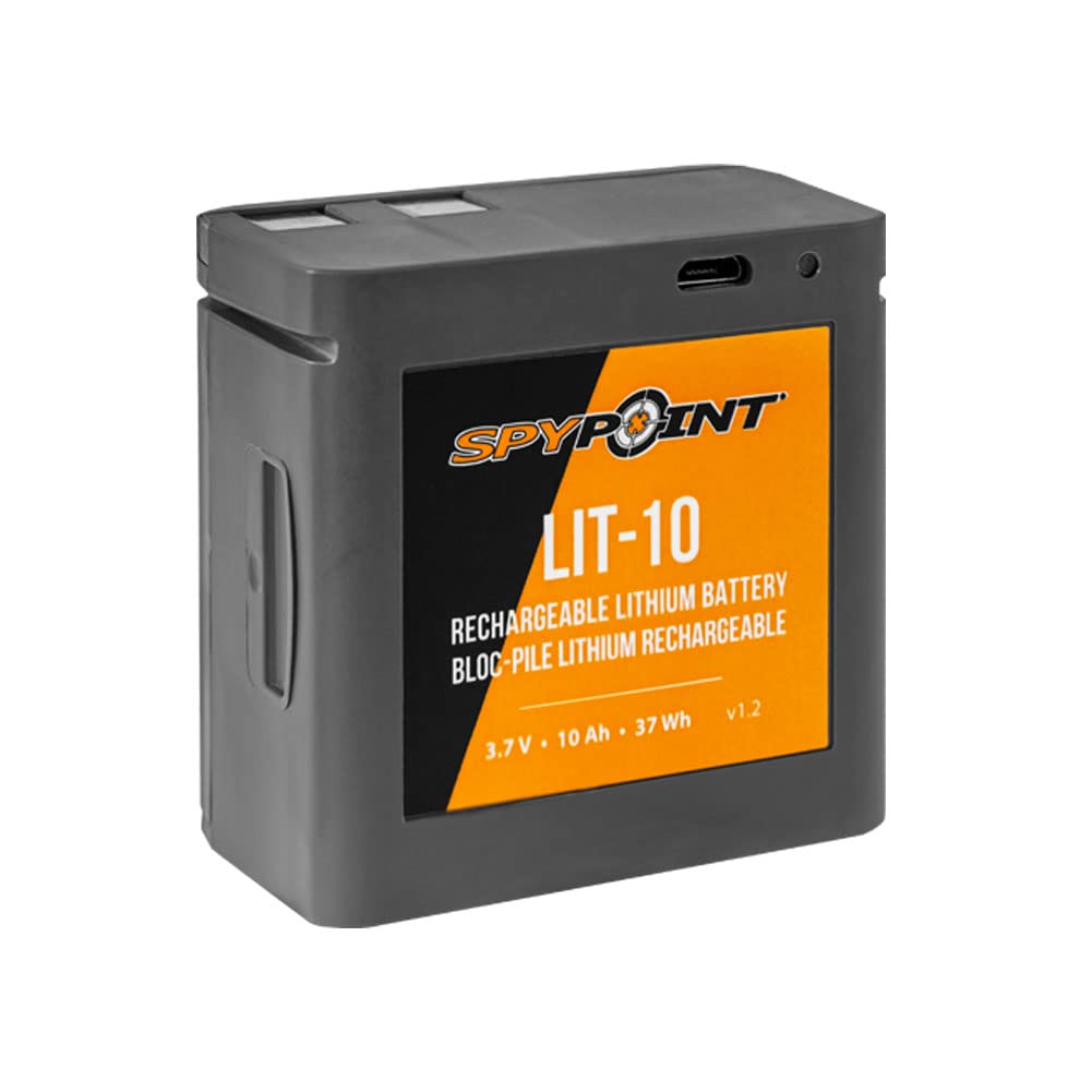 Spypoint LIT-10 Lithium-Akku inkl. AC-USB-Ladekabel/Wieder aufladbarer Zusatz-Akku für Wildkameras u