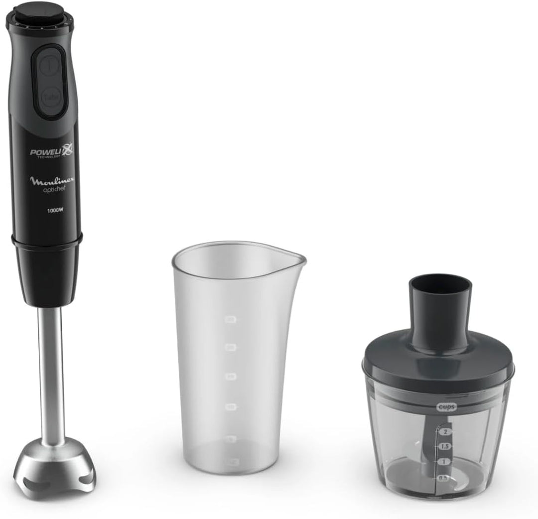Moulinex Optichef DD641810 Stabmixer, 1000 W, 10 Geschwindigkeitsstufen, Zerkleinerer 500 ml, 800 ml
