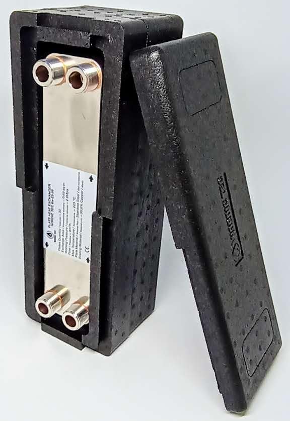 Edelstahl Plattenwärmetauscher Wärmetauscher Nordic Tec Ba-23-30 30 Platten 125kW 3/4” mit Isolierun