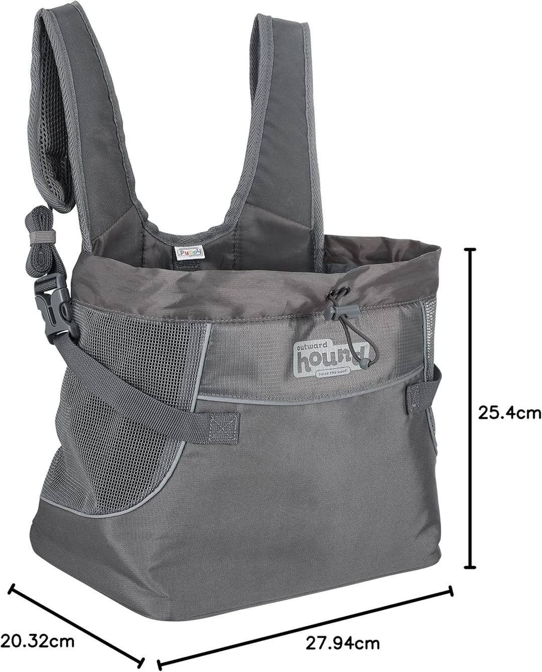 Outward Hound PupPak Tragetasche für Hunde, Grösse S, Grau PupPak Frontträger L 30 x B 18 x H 28 cm