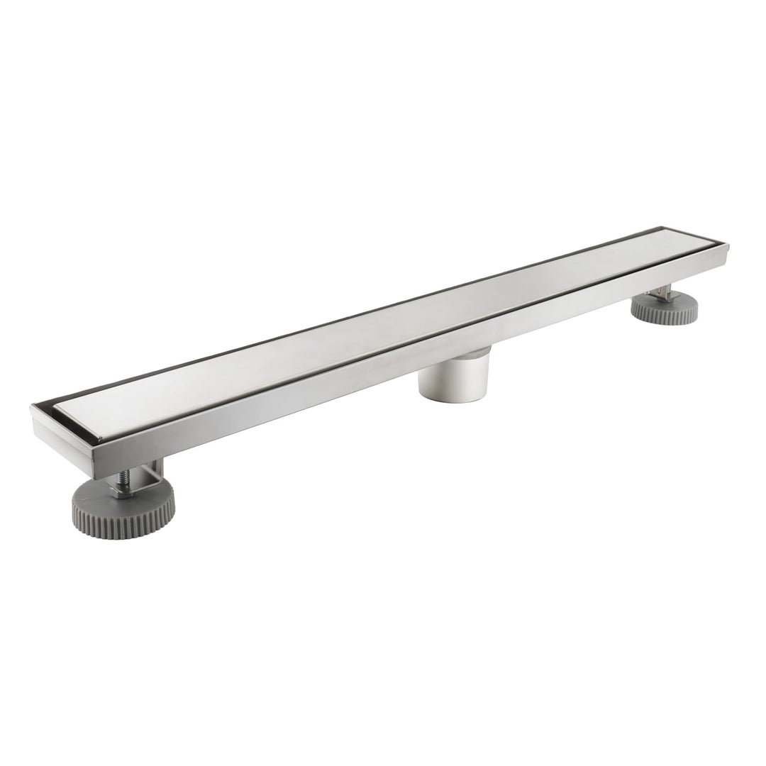 Gugxiom 60 cm Duschrinne, 304 Edelstahl Einsatz Ablaufrinne Dusche Set, 2 in 1 Panels, mit verstellb