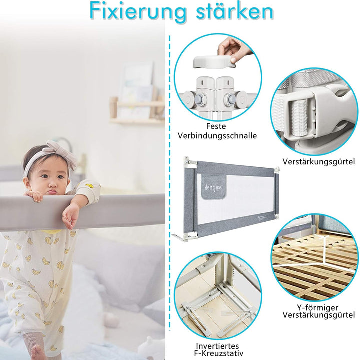 AufuN Bettgitter Tragbares Kinderbettgitter Babybettgitter zum vertikalen Heben, Babybettgitter Gitt