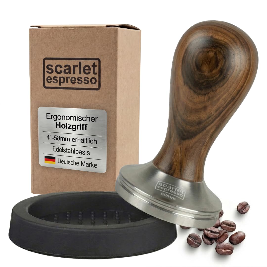 scarlet espresso | Tamper »Classic«, stilvoller Espresso-Stempel mit ergonomischem Griff aus Edelhol
