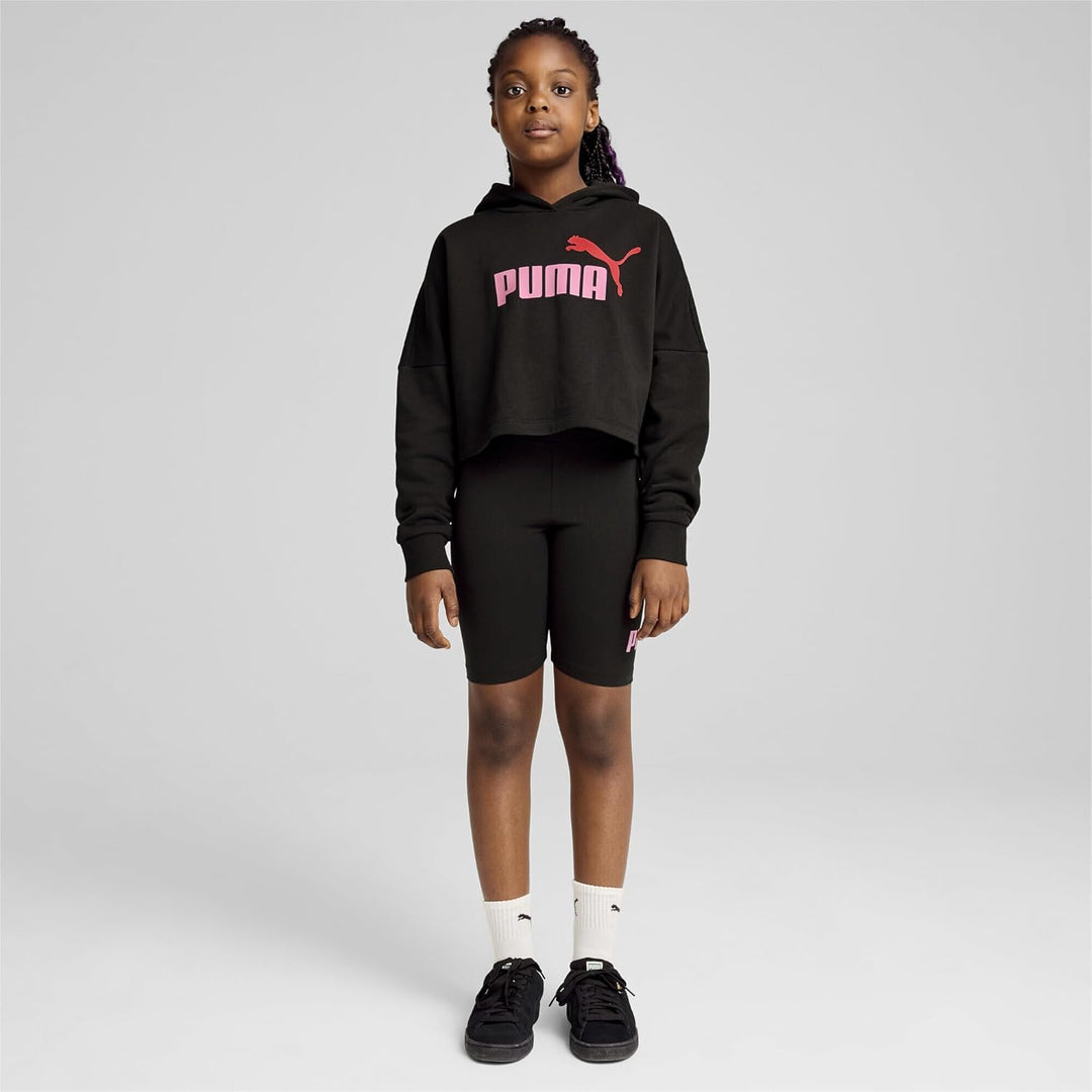 PUMA Mädchen ESS Logo Cropped Hoodie G Sweat 110 Puma Black, 110 Puma Black