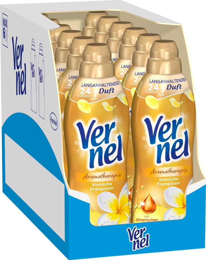Vernel Aromatherapie Sinnliche Frangipani Weichspüler, 384 (12 x 32) Waschladungen, langanhaltender