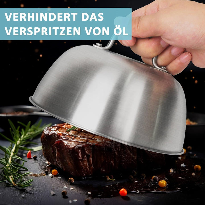 Smash Burger Set, 5 Stück Burger Smasher, Smash Burgerpresse mit Pfannenwender und Burgerglocke und