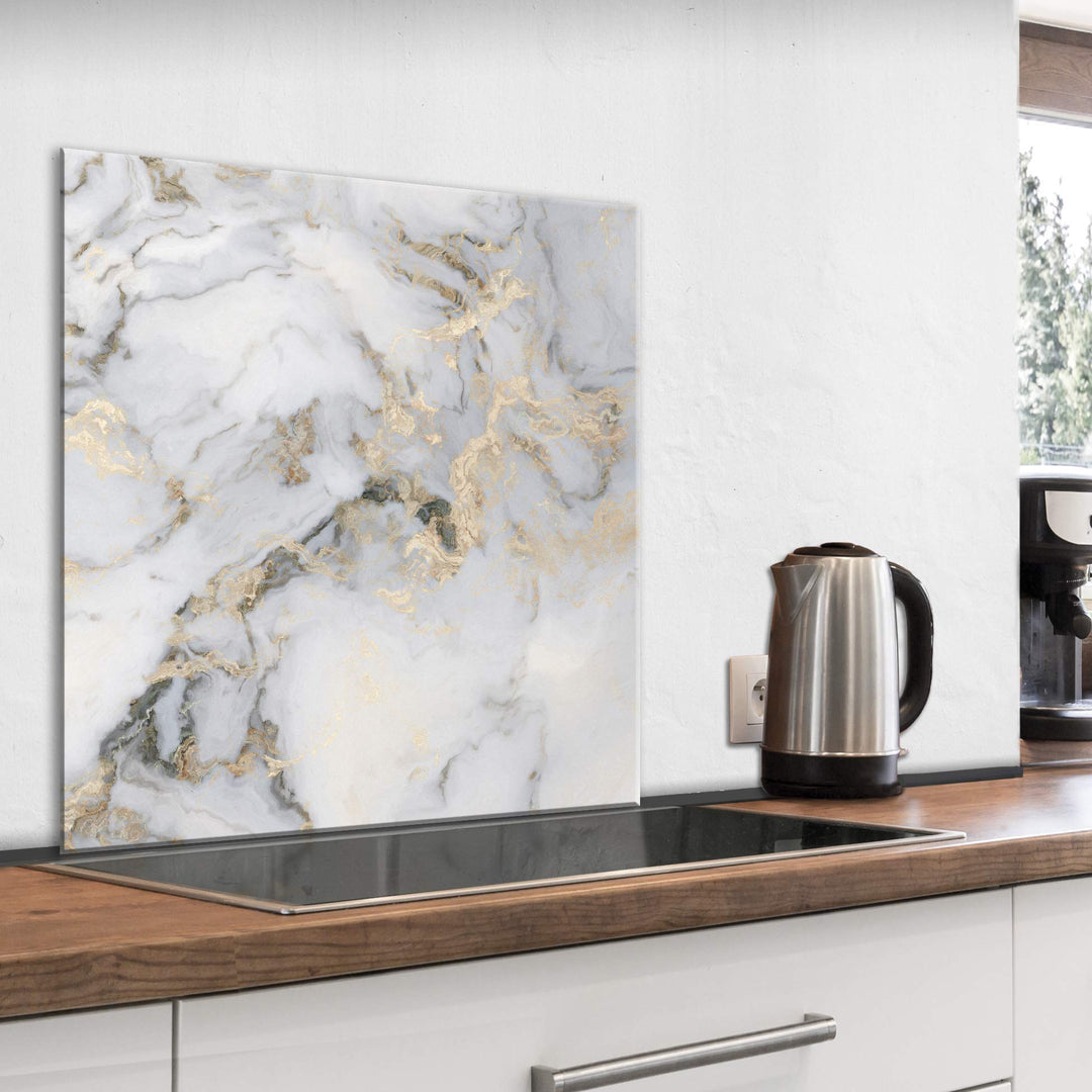 murando Spritzschutz Glas für Küche 60x60 cm Küchenrückwand Küchenspritzschutz Fliesenschutz Glasbil