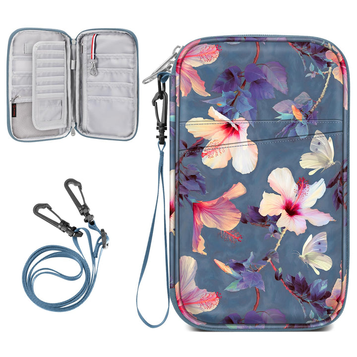 FINTIE Reisepass Tasche Familie Reiseorganizer, RFID-Blockier Wasserdicht Handytasche Reisepasshülle