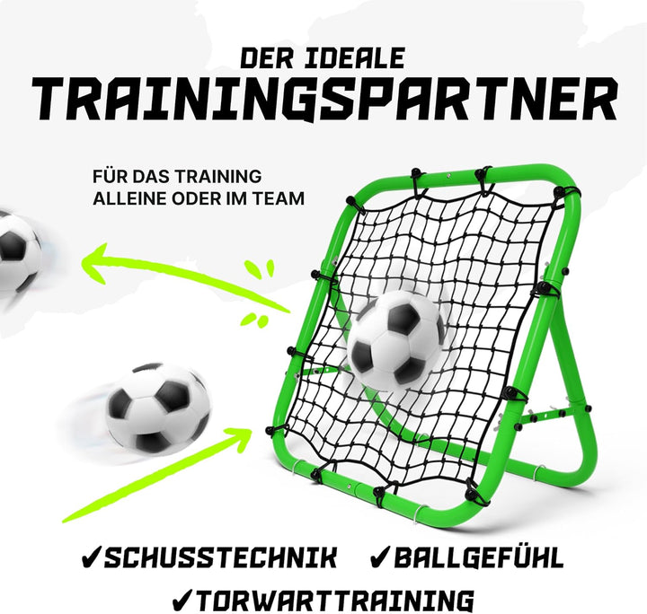 BENTSON Rebounder für Fussball Kinder und Profis I Inkl. Ersatznetz I Robuster Rahmen I Auch für Han