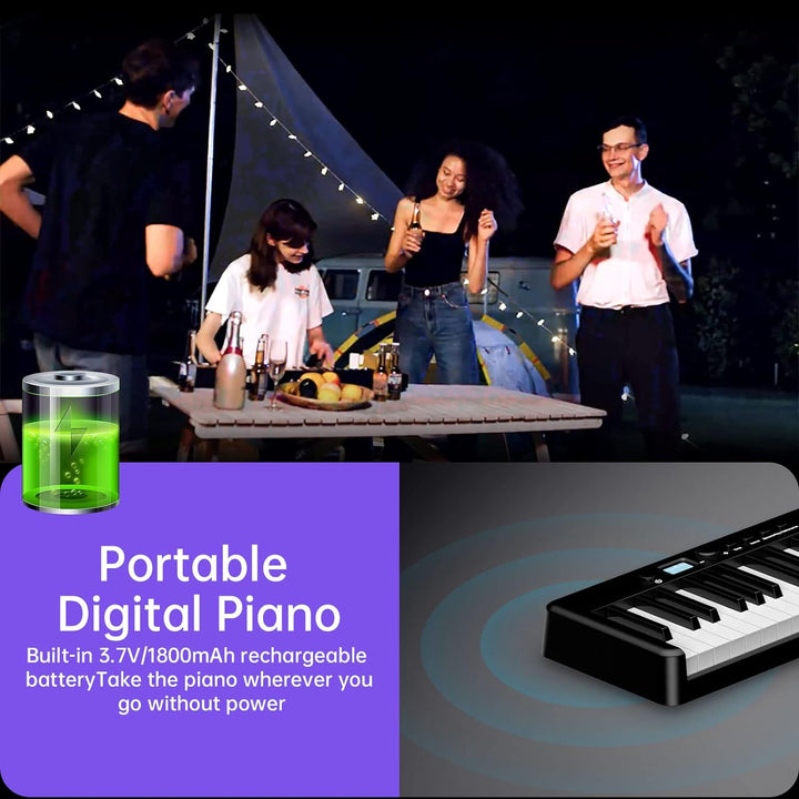 TERENCE Piano mit 88 Tasten Faltbares Klaviertastatur mit 1800mAh Batterie unterstützung MIDI USB-Sc