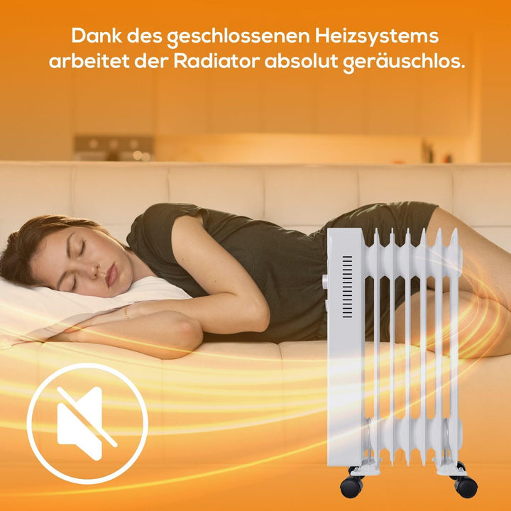 Tronitechnik® Ölradiator TT-OR 207 Elektroheizung Öl-Heizung Radiator 3 Heizstufen 7 Rippen Elektris