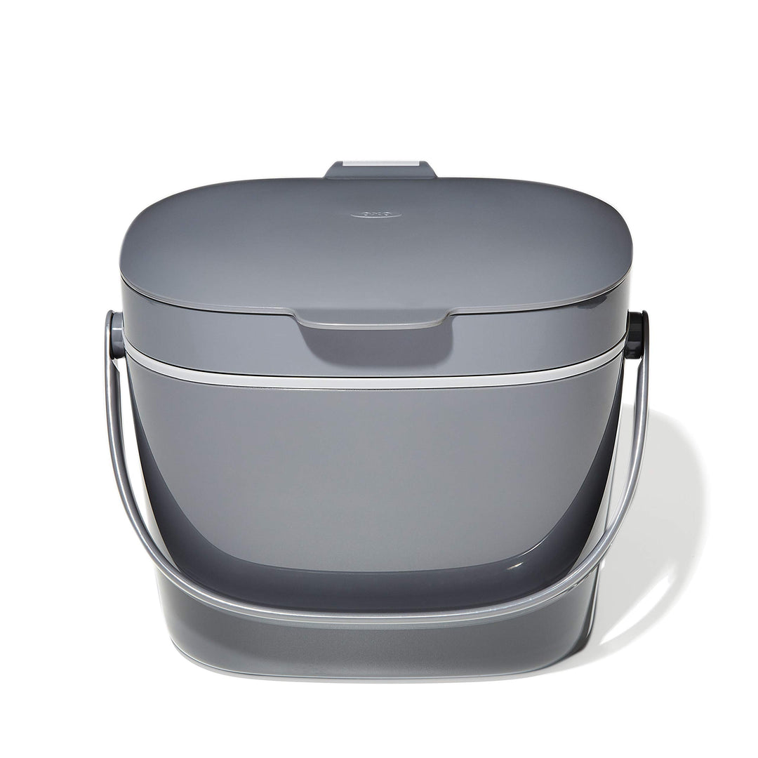 OXO Good Grips Komposteimer anthrazit – geruchsdichter Biomülleimer für die Küche – 6,6 l 6.6L Grau,