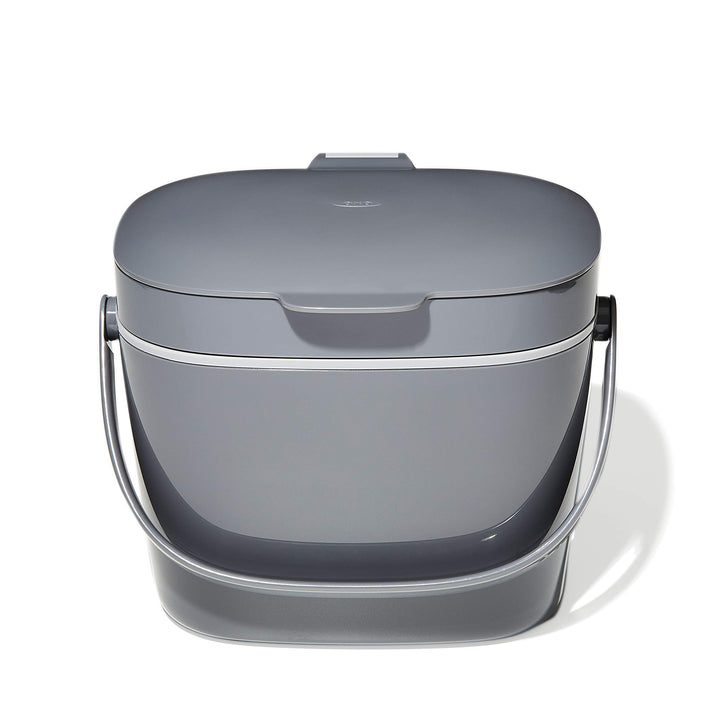 OXO Good Grips Komposteimer anthrazit – geruchsdichter Biomülleimer für die Küche – 6,6 l 6.6L Grau,