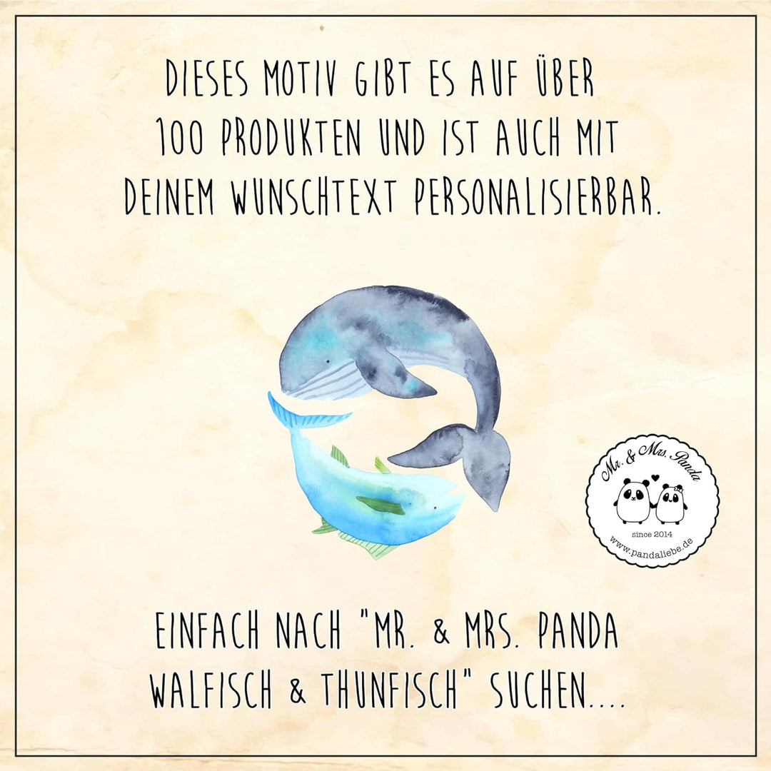 Mr. & Mrs. Panda Kulturbeutel Walfisch Thunfisch Grösse XL Grosse - Geschenk, Wahl, Spruch des Tages