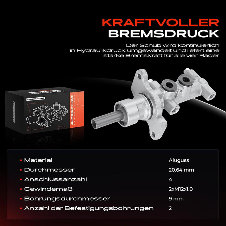 Frankberg Hauptbremszylinder Kompatibel mit Vivaro A E7 X83 2001-2014 Vivaro J7 F7 2001-2014 Trafic