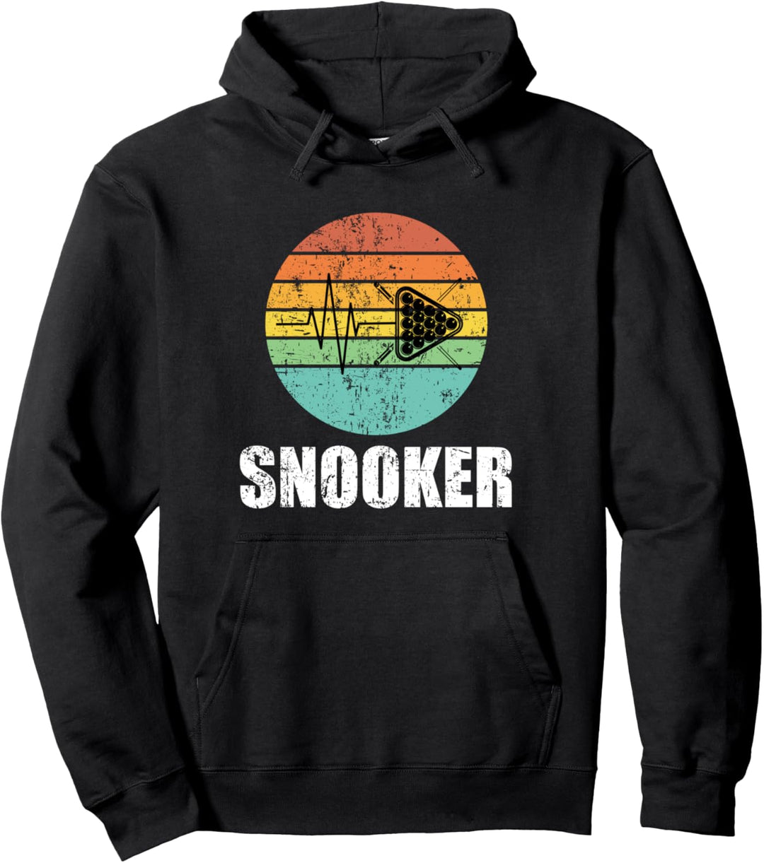 Snooker Heartbeat Retro Vintage Distressed Pullover Hoodie