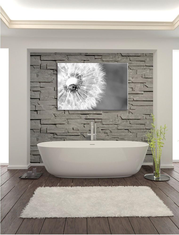 Pixxprint Marienkäfer auf einem Löwenzahn als Leinwandbild/Grösse: 100x70 cm/Wandbild/Kunstdruck/fer