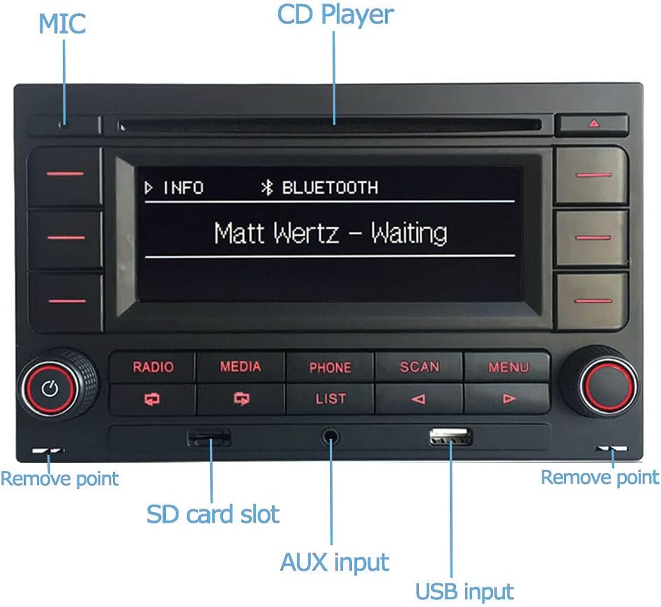 SCUMAXCON Autoradio RCN210+ quadlock Kabel mit Canbus-Simulator Bluetooth AUX USB CD-Spieler AM/FM S