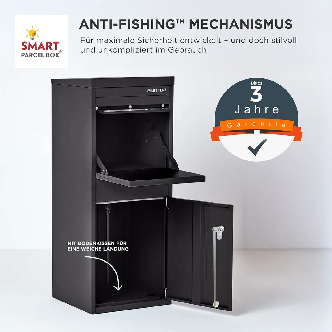 SMART PARCEL BOX Paketbox draussen, Standbriefkasten mit Paketfach, Paketbriefkasten XXL, grosse Pos