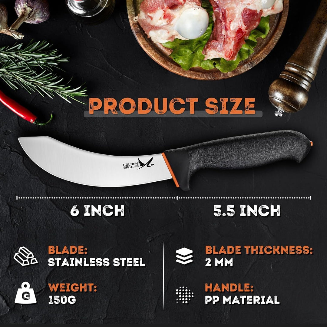 Golden Bird Ausbeinmesser profi, 15cm Fleischmesser Flexibel Schlachtermesser, Metzgermesser, Grillm