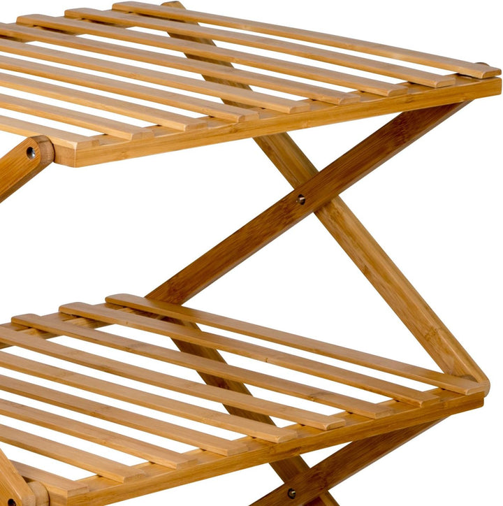 1609300 Fitzroy Camping Regal Faltschrank Faltregal Küche Möbel Faltbar Bambus Holz 50x40x72 cm