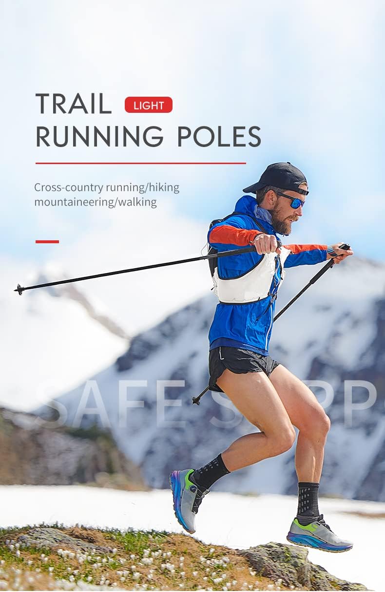 Trekkingstöcke faltbar, leicht, AONIJIE Canbo Fiber Wanderstöcke, 110/120cm Ultraleicht für Wandern