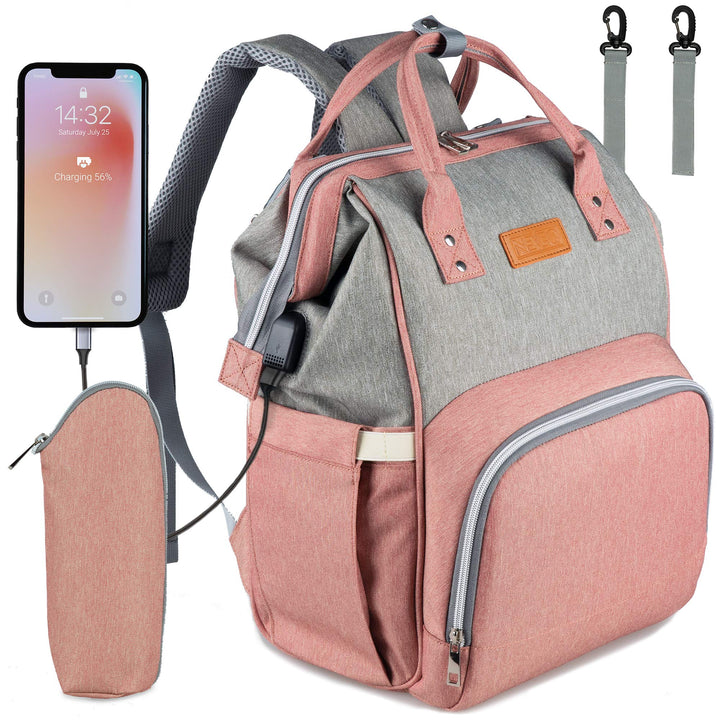 Baby Wickelrucksack, Babytasche für Reise, Wickeltasche Grosse Kapazität, Multifach Reise Rucksack W