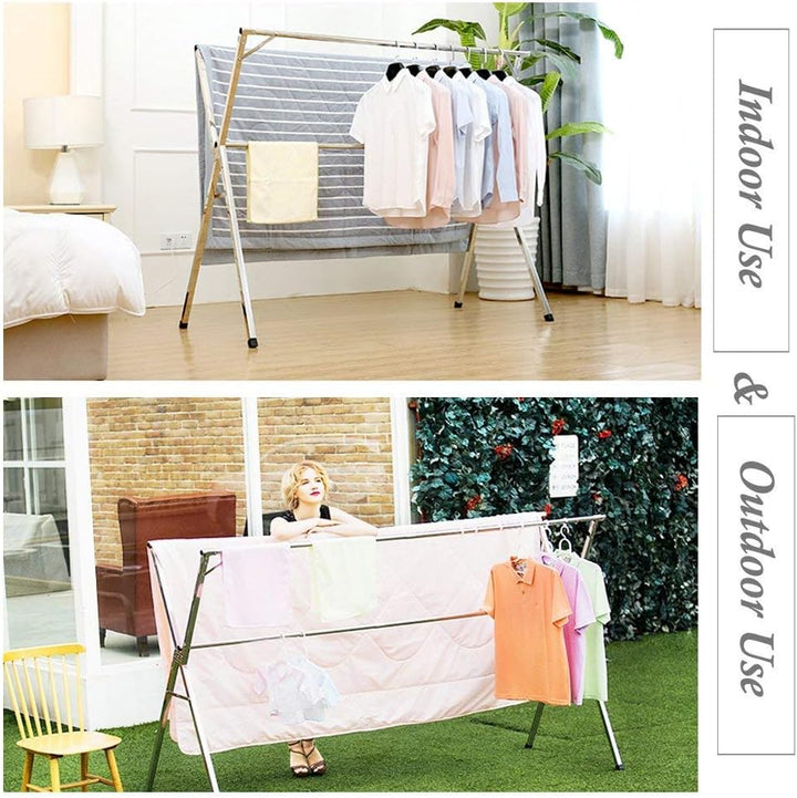 Klappbar Kleiderständer Garderobenständer Edelstahl Wäscheständer Kleiderstangen Ausziehbar 110-150c