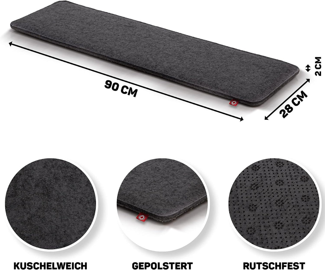 CanadianCat Company | Katzen Fensterliege Filzmatte für Fensterbänke, gepolsterte Fensterbankauflage