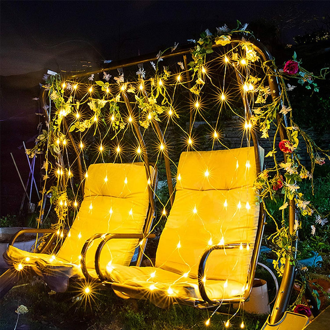 HENGMEI LED Lichternetz Lichterkettennetz Aussen und Innen 3x2m Lichterkette Netz mit stecker, 8 Mod