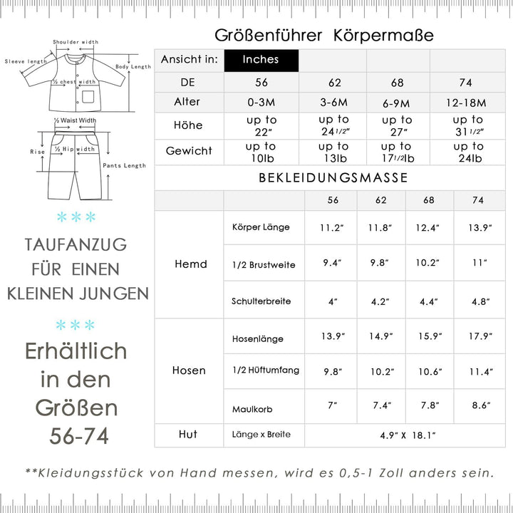 Booulfi Baby Kleidung Jungen Baumwollstoff Baby Anzug Junge Hochzeit Taufanzug Taufkleid Junge Weihn