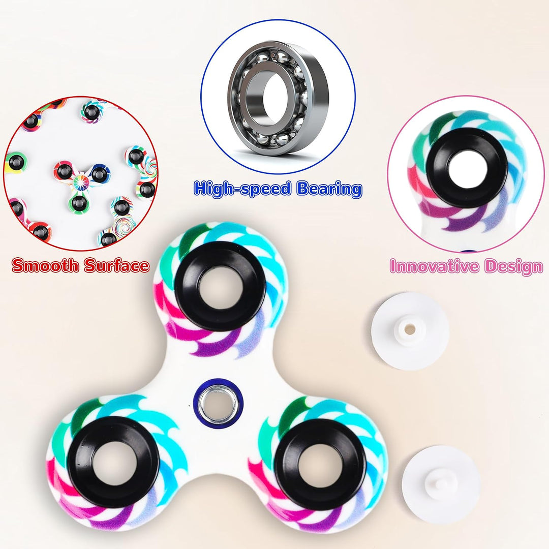 SCIONE 12er Pack Fidget Spinner Geometrisch (6,3 cm), Moderne Fingerkreisel für Konzentration &amp; Ruhe