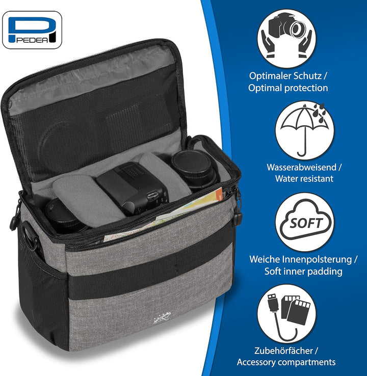 Pedea Kameratasche Fashion für Spiegelreflex DSLR SLR Spiegelreflexkamera Fototasche für DLSM System