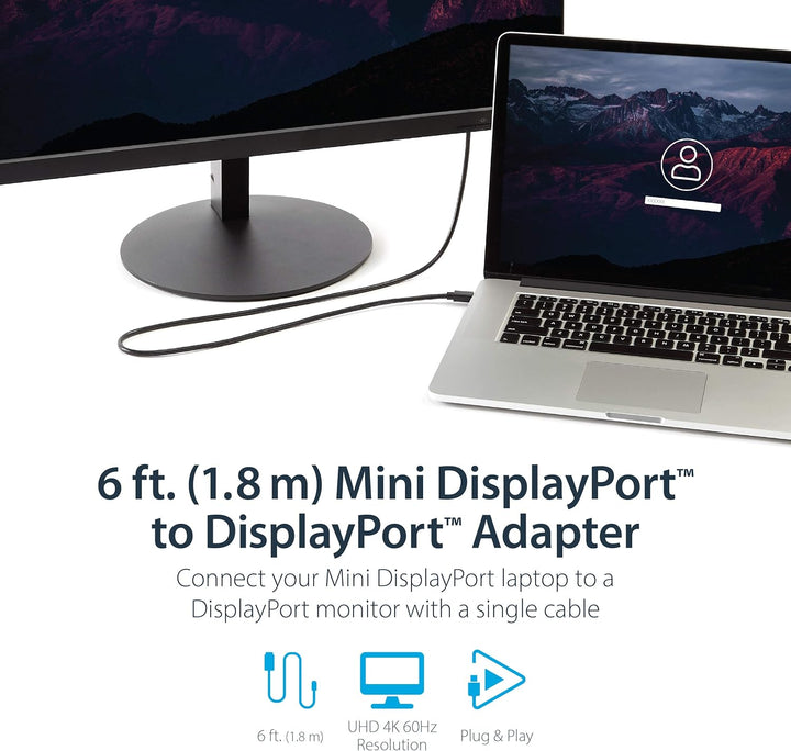 StarTech.com 3m Mini DisplayPort auf DisplayPort 1.2 Kabel - 4K x 2K UHD Mini DisplayPort auf Displa