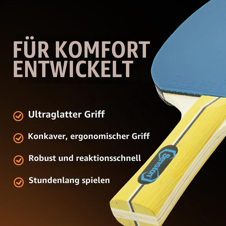 Senston Tischtennisschläger-Set (4 Schläger) – Farbenfrohe Optionen für lockere Wettkämpfe und Famil