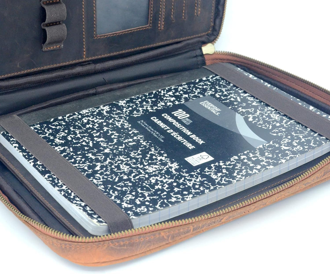 JJNUSA Leder Portfolio Reise Reissverschluss für Männer Frauen iPad Pro 11 10.5/9.7 Cover Dokument O