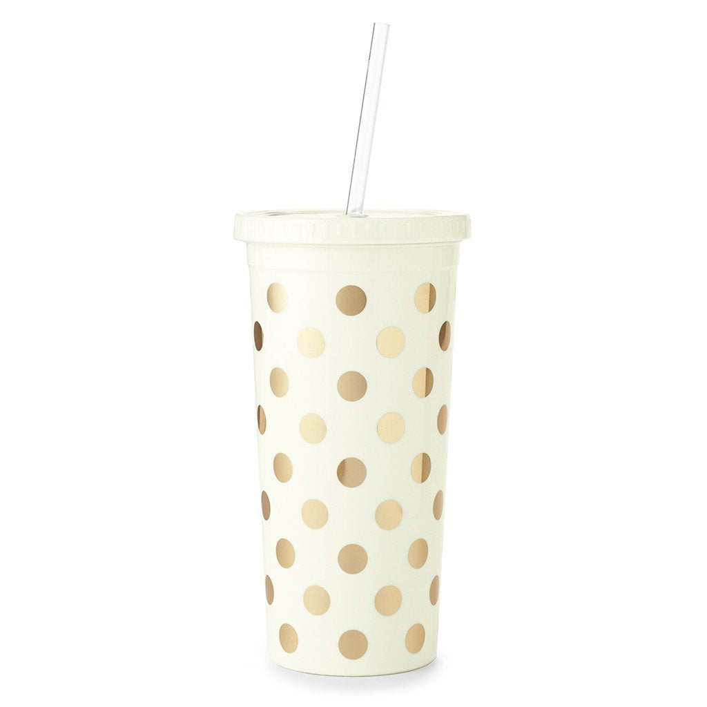 Kate Spade New York Insulated Tumbler, Gold Dots Goldfarbene Punkte, Goldfarbene Punkte