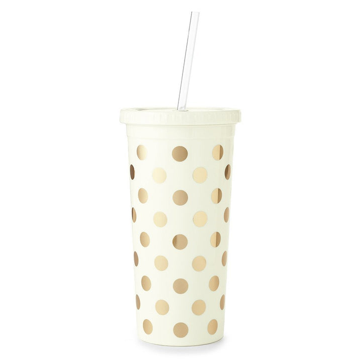 Kate Spade New York Insulated Tumbler, Gold Dots Goldfarbene Punkte, Goldfarbene Punkte