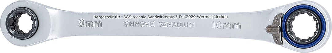 BGS 30809 | Ratschen-Ringschlüssel "4 in 1" | SW 8x9, 10x11 mm, SW 8 x 9, 10 x 11 mm