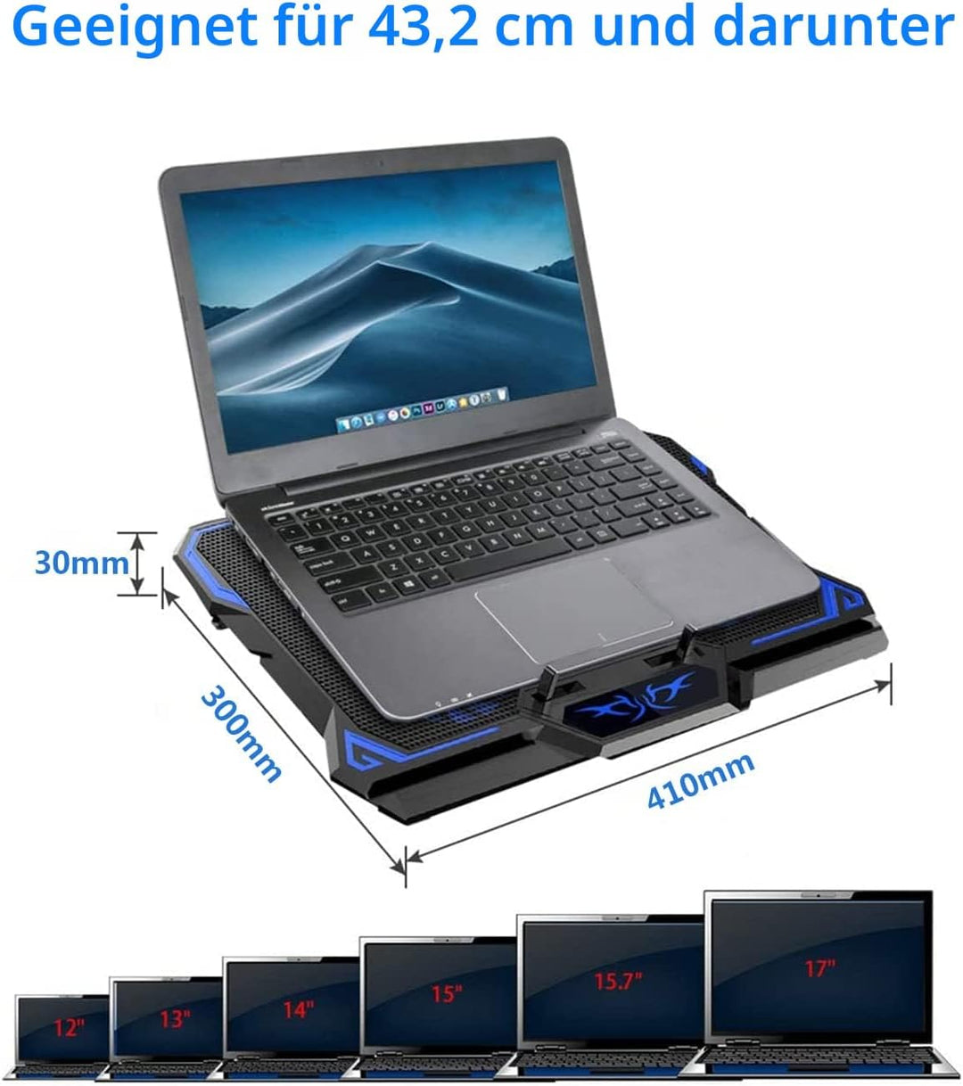 LIANGSTAR Laptop Kühler | Laptop Kühlpads für 12-17 Zoll Notebook | 6 Lüfter mit LEDs | 2200 RPM | G