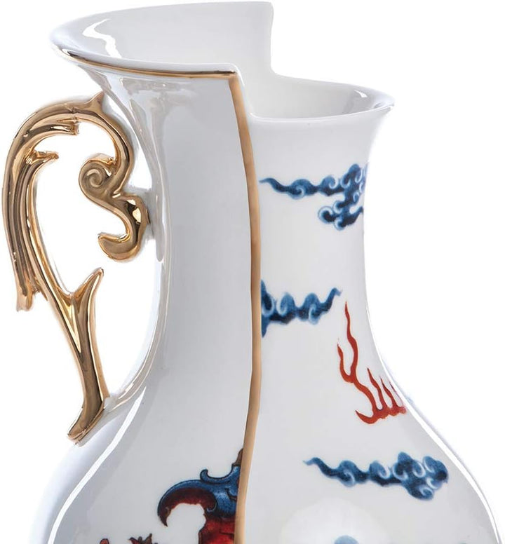 SELETTI Porzellanvase Ø 14 cm H.32,5 Zoll Hybrid-Adelma