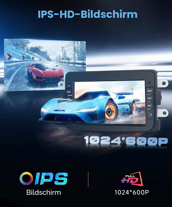 VECHTEL 4G+64G Autoradio Android 15 für Jeep Grand Cherokee Wrangler/Chrysler Grand Voyager 300M PT