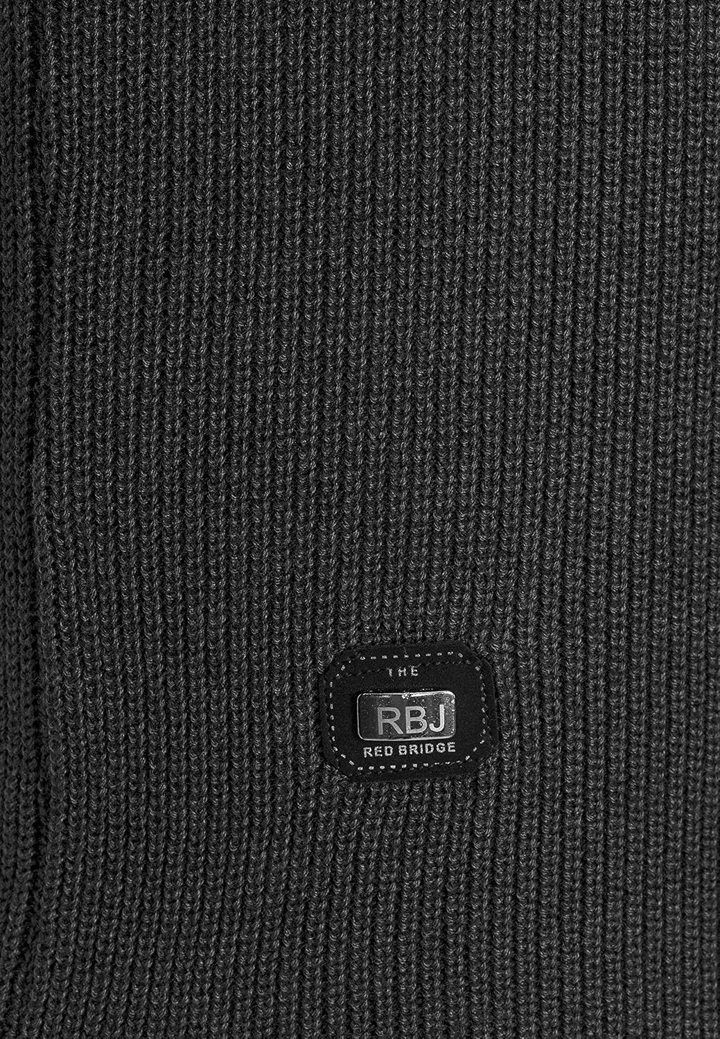 Red Bridge Herren Strickpullover Pullover Slim-Fit Cross Lines XL Schwarz, XL Schwarz