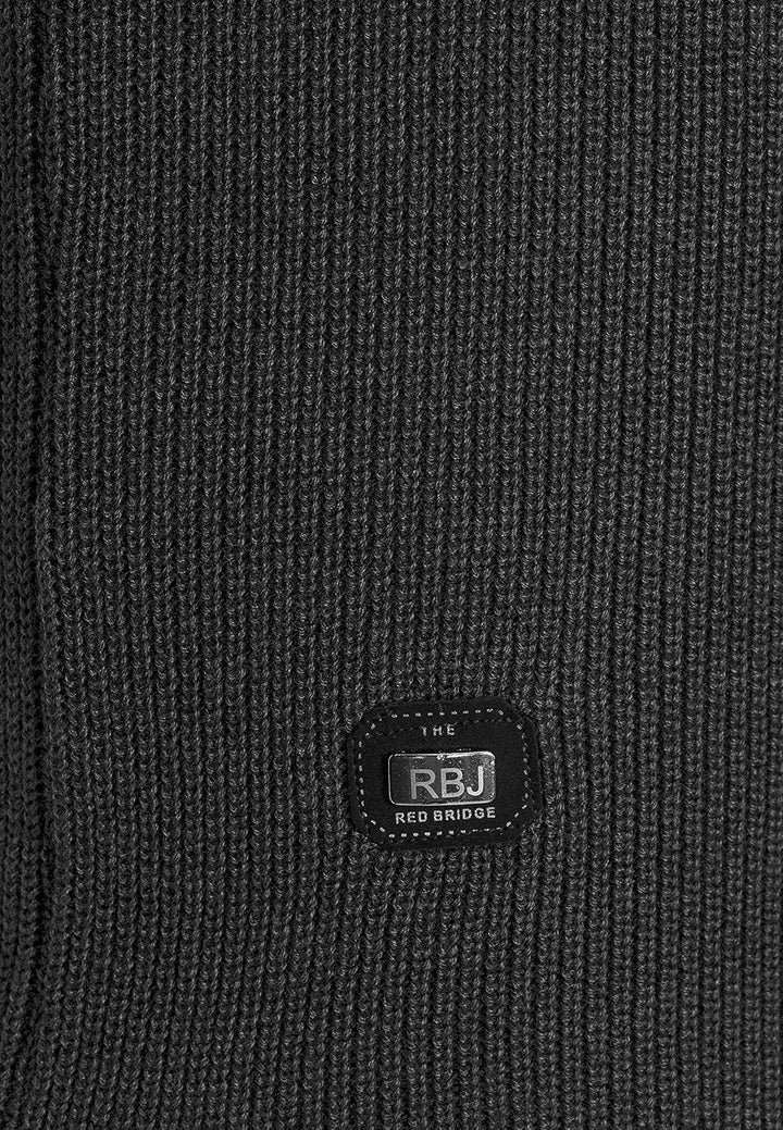 Red Bridge Herren Strickpullover Pullover Slim-Fit Cross Lines XL Schwarz, XL Schwarz