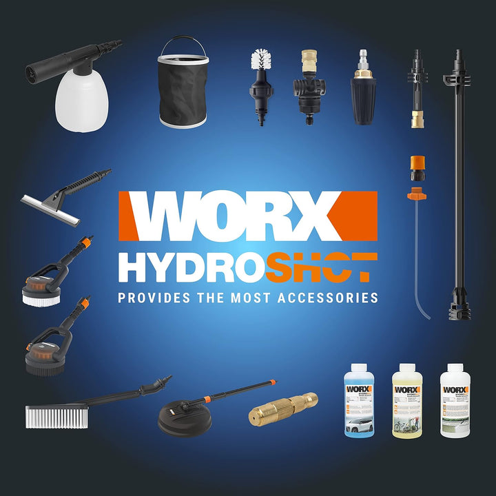 WORX Nitro 18V(20V MAX) Hydroshot Akku-Hochdruckreiniger WG633E.1, PowerShare, Terrassenreinigung un