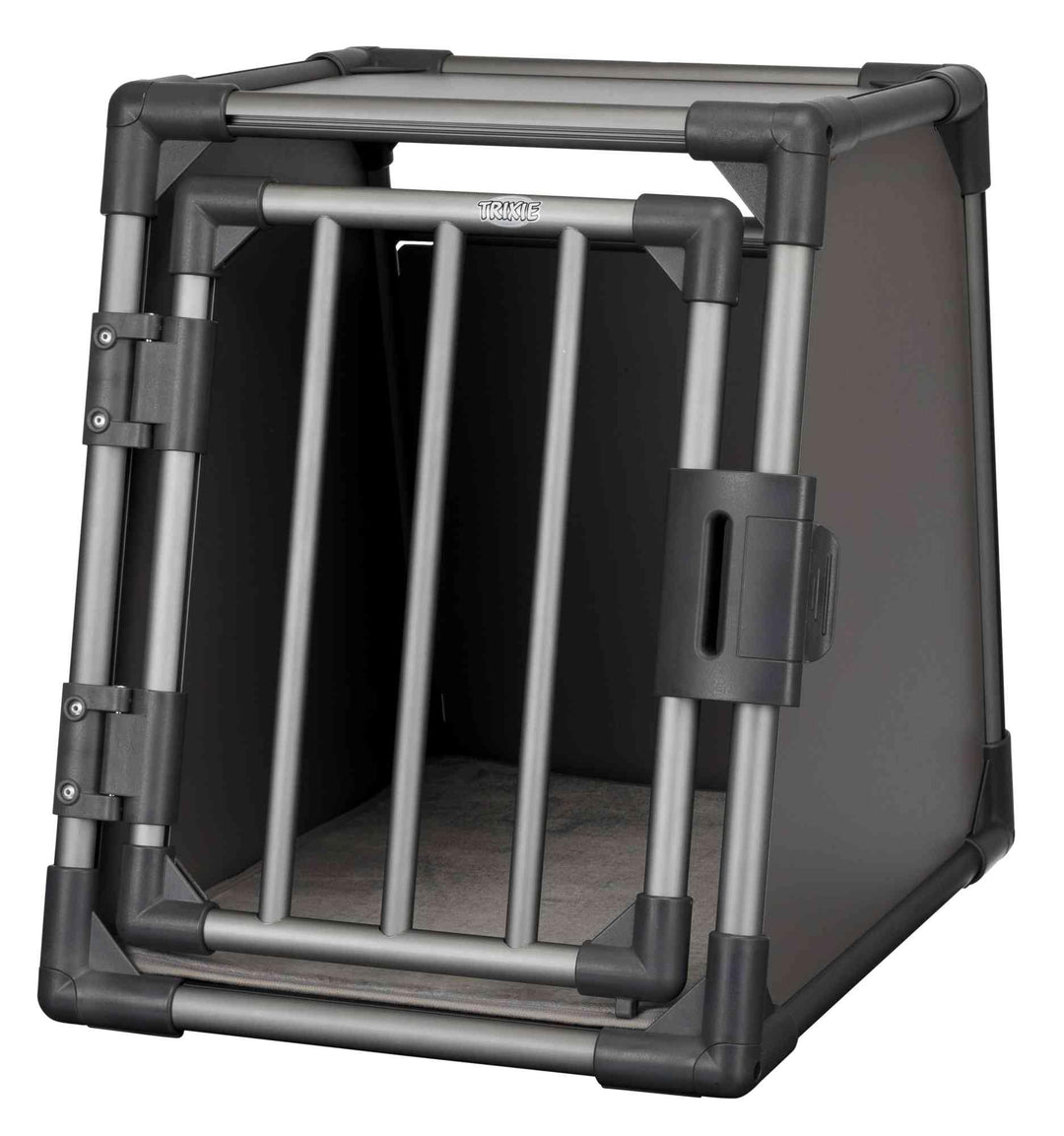 TRIXIE Hunde-Transportbox, Aluminium, S: 48 x 56 x 61 cm, grafit, inklusive rutschfester Liegematte,