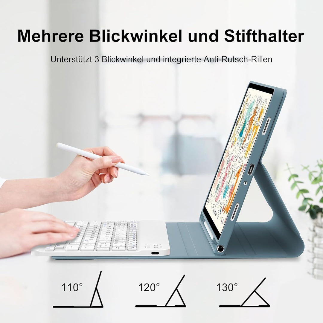 IVEOPPE Hülle mit Tastatur für Samsung Galaxy Tab A11 Plus 11 Zoll 2025, Tastatur für Samsung Teblet