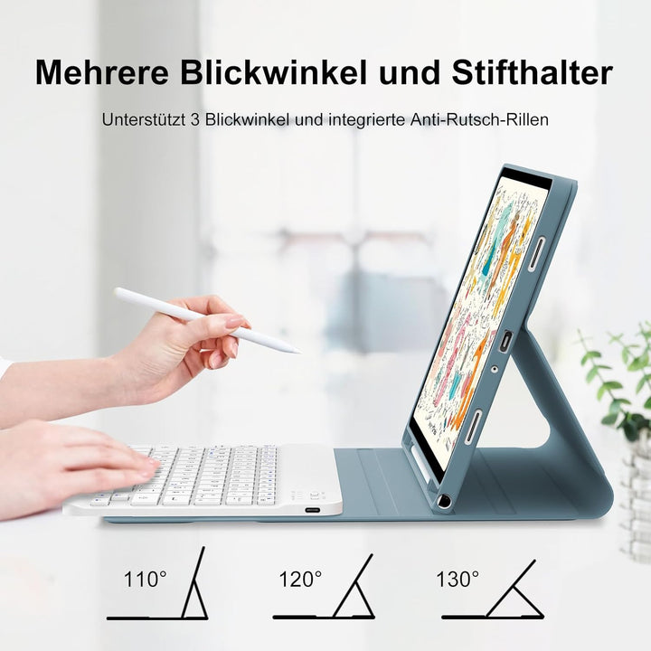 IVEOPPE Hülle mit Tastatur für Samsung Galaxy Tab A11 Plus 11 Zoll 2025, Tastatur für Samsung Teblet