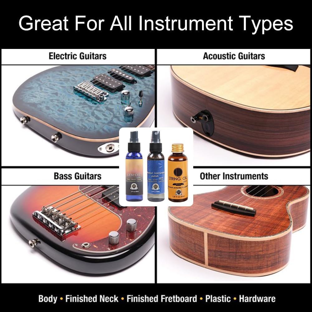 Gitarrenreinigung,Gitarren Reinigungsset,Gitarrenpflege Set,Guitar Cleaning Set,mit Gitarrenpolitur,