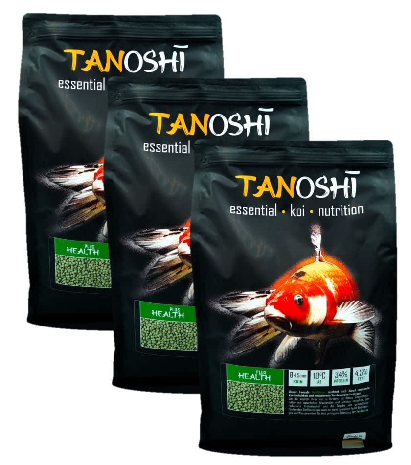 Tanoshi Koifutter - Health Plus 15 kg 4,5mm | Schwimmendes Gesundheits-Koifutter für maximale Verdau